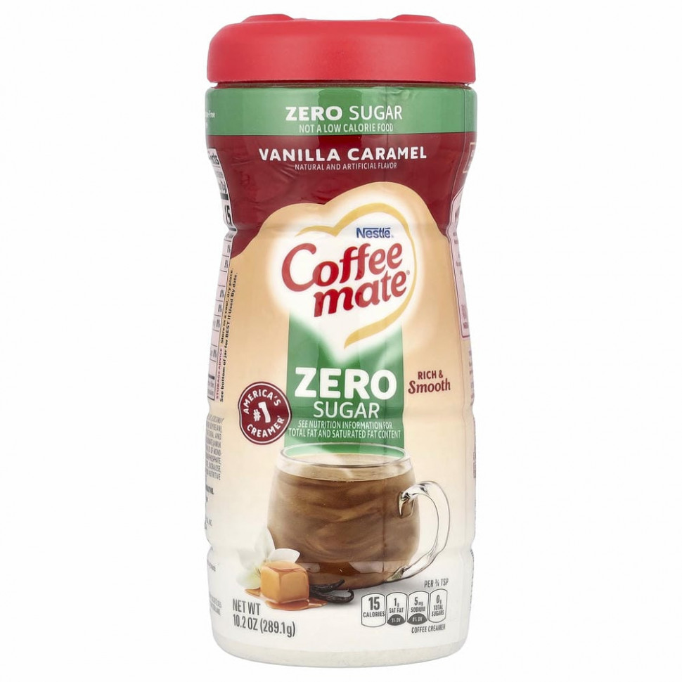 Coffee Mate, Кофейные сливки в порошке, без сахара, ваниль и карамель, 289,1 г (10,2 унции)