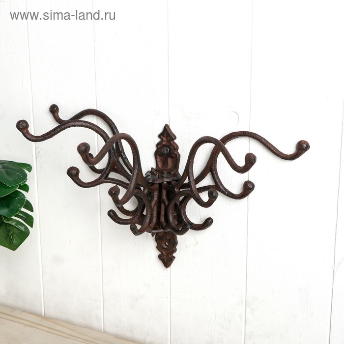 Настенные крючки декоративные «Изгибы», чугун, 18×19.5×34 см