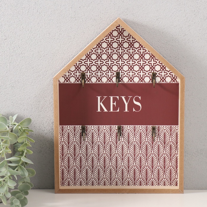 Настенные крючки декоративные «Узоры», дерево, коричневый, 5×22×30 см